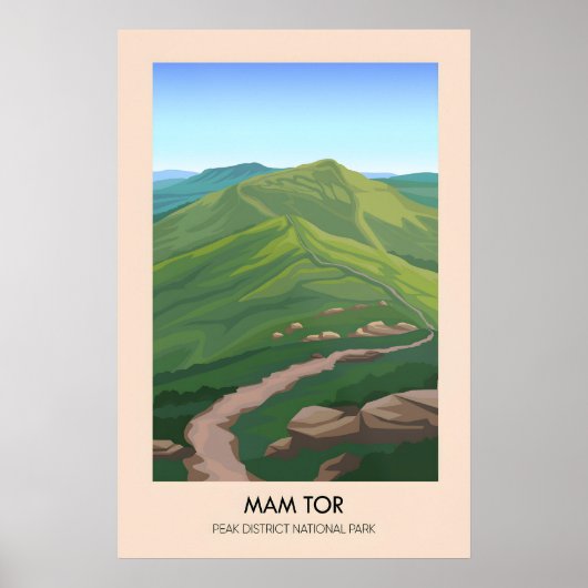 Mam Tor Peak District Reisposter Poster (Voorkant)