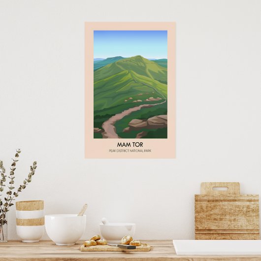 Mam Tor Peak District Reisposter Poster (Keuken)