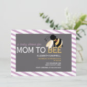 Mam-tot-BEE Baby shower Uitnodiging - shabby orchi (Staand voorkant)