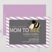 Mam-tot-BEE Baby shower Uitnodiging - shabby orchi (Voorkant / Achterkant)