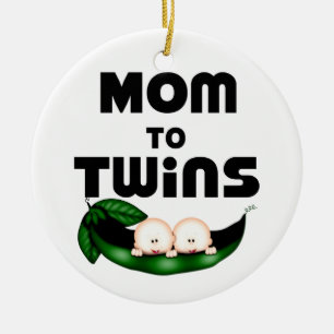 Mam tot tweeling (Peapod) Keramisch Ornament
