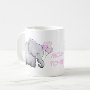 Mam-tot-zijn Cute Pink Baby Elephant met ballonnen Koffiemok