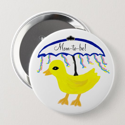 Mam-tot-zijn Gele Ducky Umbrella Shower Button (Voorkant /achterkant)