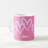 Mam Triple Pink Heart Koffiemok (Voorkant links)