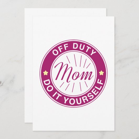 Mam uit dienst bedankkaart (Voorkant / Achterkant)