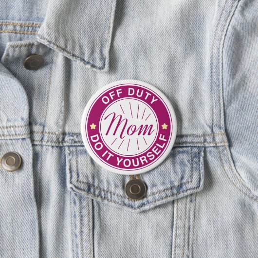 Mam uit dienst ronde button 7,6 cm (In situ)