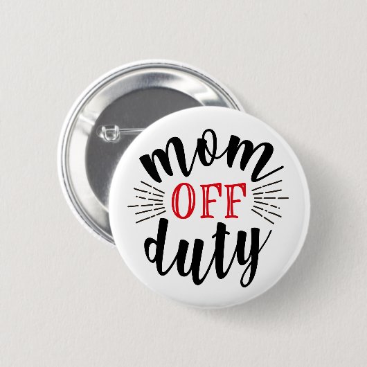 Mam uit dienst Typografie Script Ronde Button 5,7 Cm (Voorkant /achterkant)