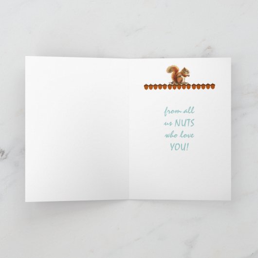 Mam uit ons NUTS-Humor Squirrel Art Kaart (Binnen)