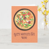 Mam uit Tween of Teen Pizza Moederdag Kaart (Gele Bloem)