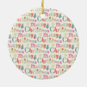 Mam, vader en vier kinderen ~ pinguïns keramisch ornament (Achterkant)