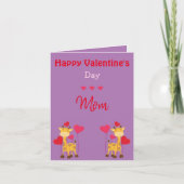 Mam Valentijnsdag Giraffe Feestdagen Kaart (Voorkant)
