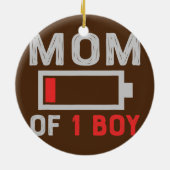 Mam van 1 jongens met lage batterijduur Moeder met Keramisch Ornament (Achterkant)