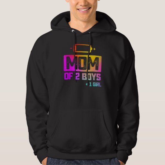 Mam van 2 jongens 1 meisje met lage batterijduur hoodie (Voorkant)