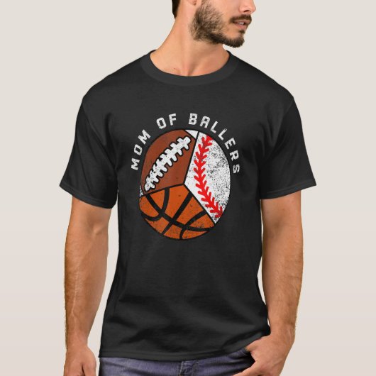 Mam van Ballers Baseball Football T-shirt (Voorkant)