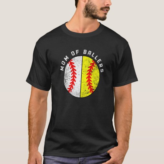 Mam van Ballers Baseball Softball T-shirt (Voorkant)