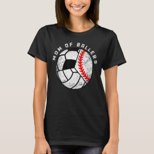 Mam van Ballers Baseball Volleyball Soccer Mam T-shirt