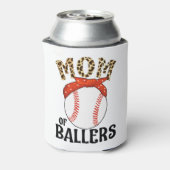 Mam van Ballers Funny Baseball Softball Game Moede Blikjeskoeler (Blikje Achterkant)