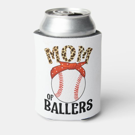 Mam van Ballers Funny Baseball Softball Game Moede Blikjeskoeler (Blikje Achterkant)