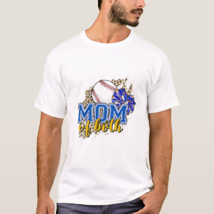 Mam van beide Baseball mam Cheer Mam Leopard print T-shirt