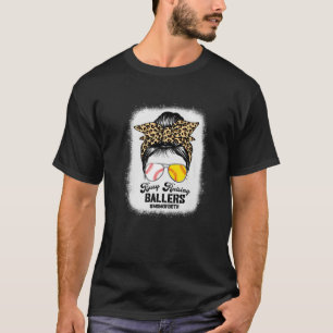 Mam van beide bedekte balletjes softbal honkbal t-shirt