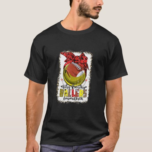 Mam van beide Bowling-Football bezige galerijballe T-shirt (Voorkant)