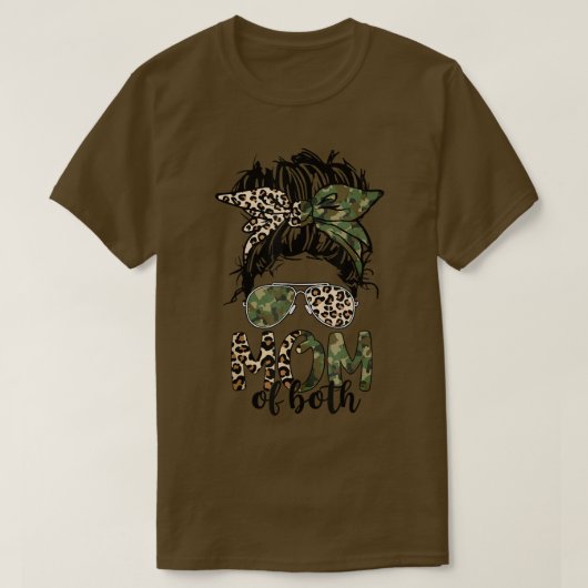 Mam van Beide Bun Camoue Leopard Bandana Mothe T-shirt (Design voorkant)