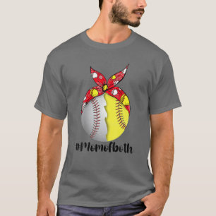 Mam van beide Funny Baseball Softball mixen grafis T-shirt