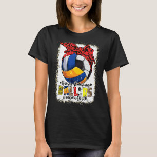 Mam van beide Volleyball Soccer Busy Raising Balle T-shirt