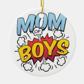 Mam van Boys Moederdag Comic Book Style Keramisch Ornament (Voorkant)
