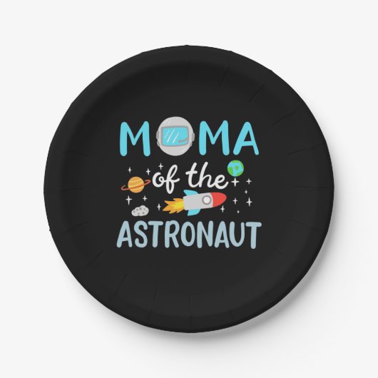 Mam van de Astronaut Papieren Bordje (Voorkant)