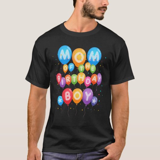 Mam van de Ballonjongen van de Birthday Boy B-Day  T-shirt (Voorkant)
