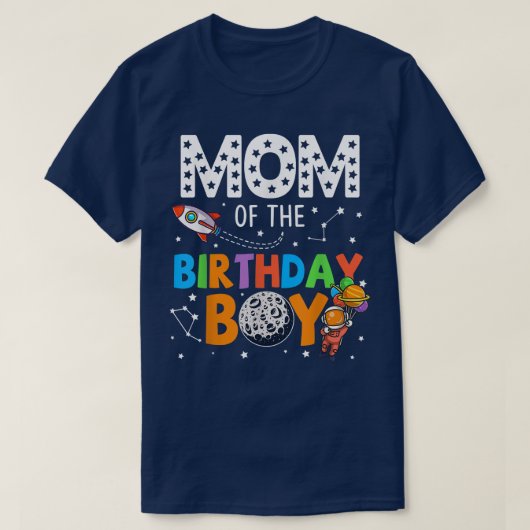 Mam van de Birthday Astronaut Boy Space Theme Birt T-shirt (Design voorkant)