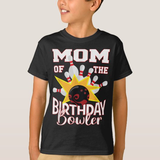 Mam van de Birthday Bowler Kind Bowling Party T-shirt (Voorkant)