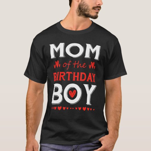 Mam van de Birthday Boy Cute Matching Family Bday T-shirt (Voorkant)