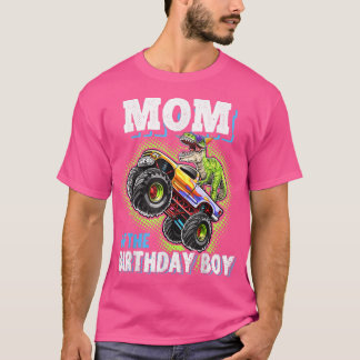 Mam van de Birthday Boy Dinosaur Monster Truck Bir T-shirt