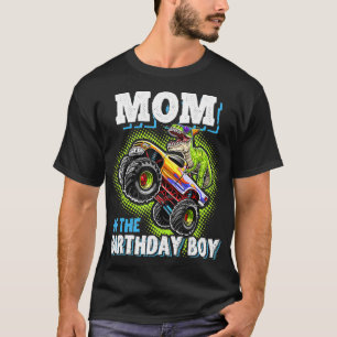 Mam van de Birthday Boy Dinosaur Monster Truck Bir T-shirt