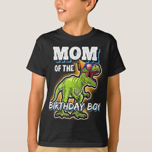 Mam van de Birthday Boy Matching Family Dinosaur B T-shirt (Voorkant)
