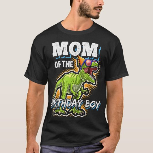 Mam van de Birthday Boy Matching Family Dinosaur B T-shirt (Voorkant)