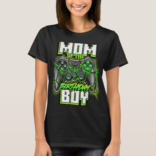 Mam van de Birthday Boy Matching Family Video Game T-shirt (Voorkant)