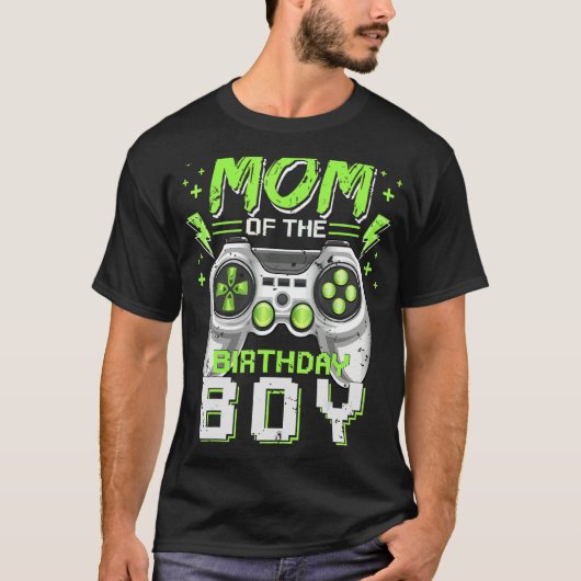 Mam van de Birthday Boy Matching Video Gamer Birth T-shirt (Voorkant)