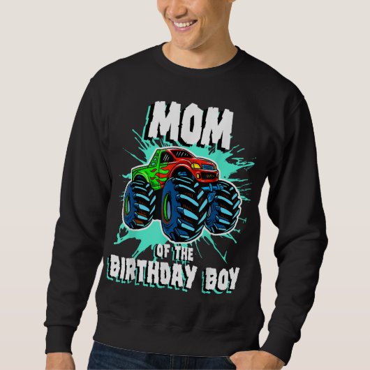 Mam van de Birthday Boy Monster Truck Birthday Par Trui (Voorkant)