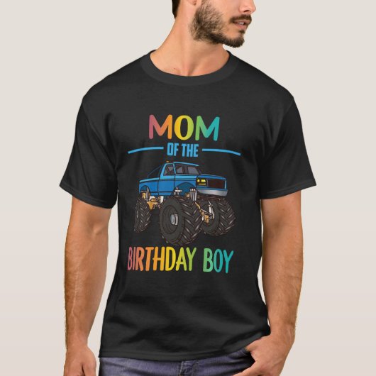 Mam van de Birthday Boy Monster Truck Boys Party W T-shirt (Voorkant)