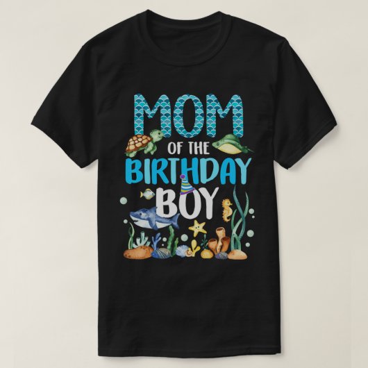 Mam van de Birthday Boy Zee Fish Ocean Animals Aqu T-shirt (Design voorkant)