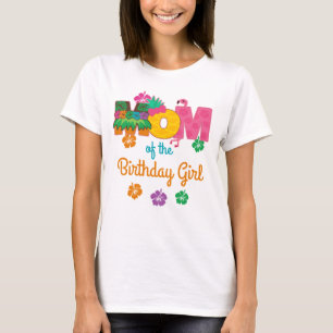 Mam van de Birthday Girl Summer van Hawaiian Luau T-shirt