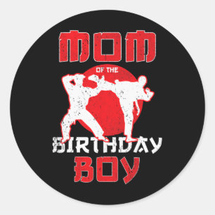 Mam van de Birthday Karate Taekwondo Boy Martial A Ronde Sticker