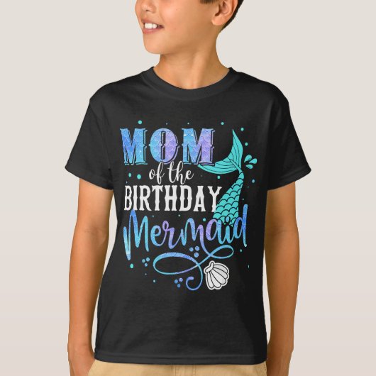 Mam van de Birthday Mermaid Family Matching Party T-shirt (Voorkant)