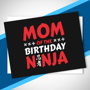 Mam van de Birthday Ninja - Birthday Ninja Party Briefkaart