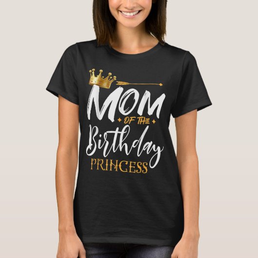Mam van de Birthday Prinses Funny Mama Gran T-shirt (Voorkant)