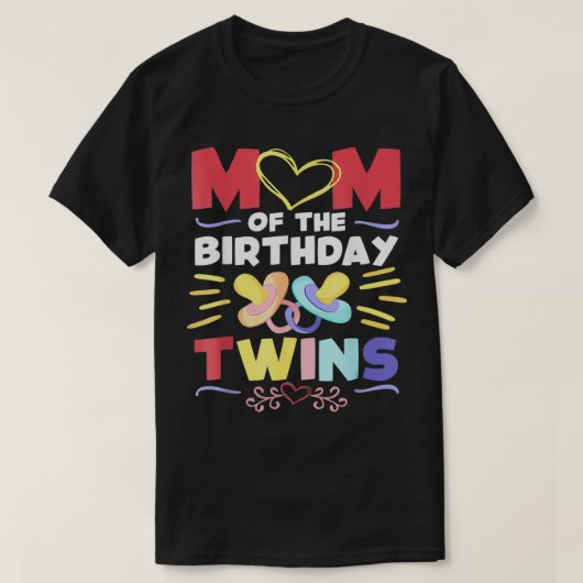 Mam van de Birthday Twins Birthday Party Design Tw T-shirt (Design voorkant)