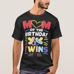 Mam van de Birthday Twins Birthday Party Design Tw T-shirt